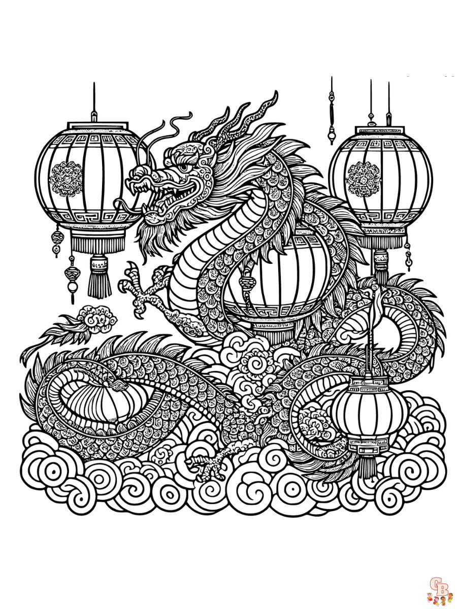 chinese dragon coloring pages for adults