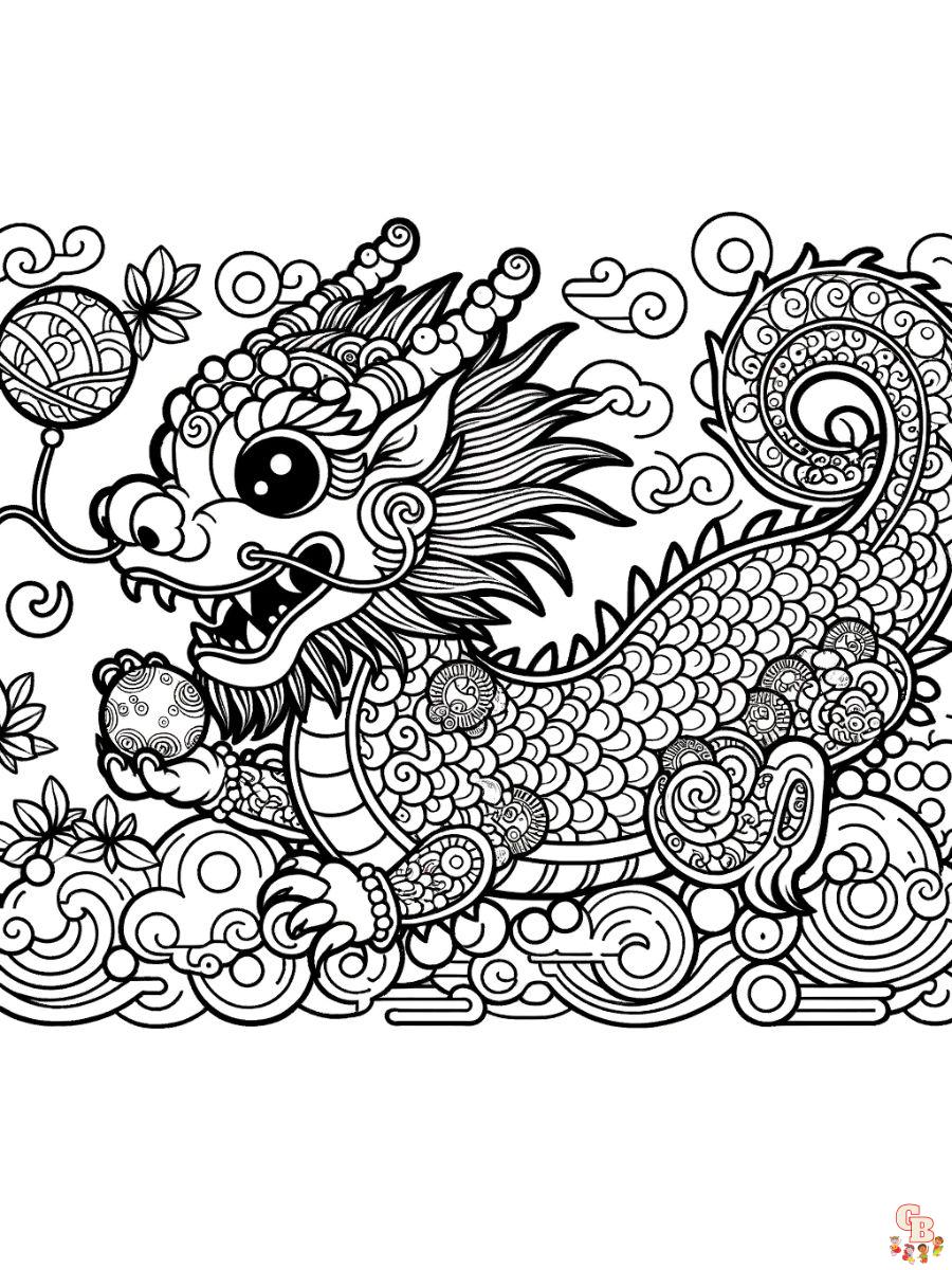 chinese dragon coloring pages free