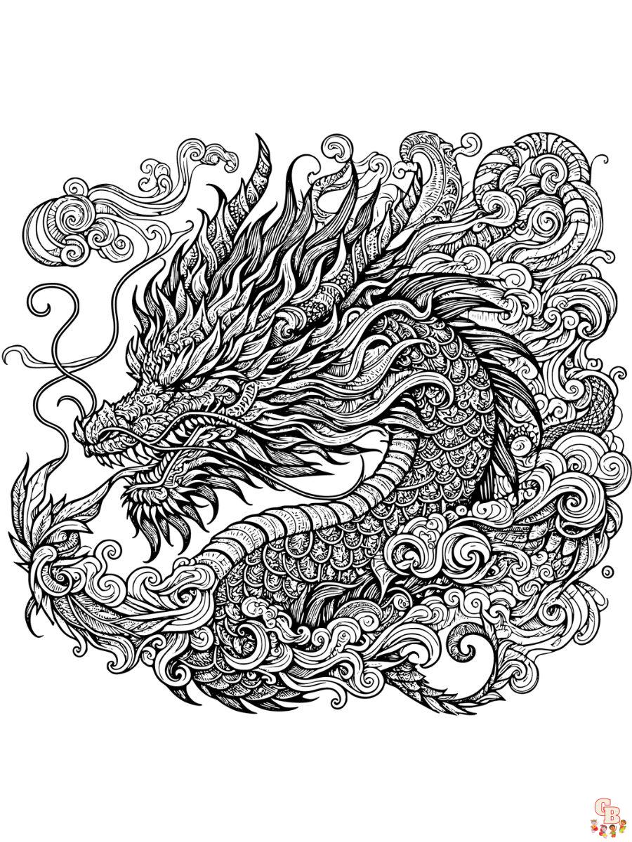 chinese dragon head coloring pages