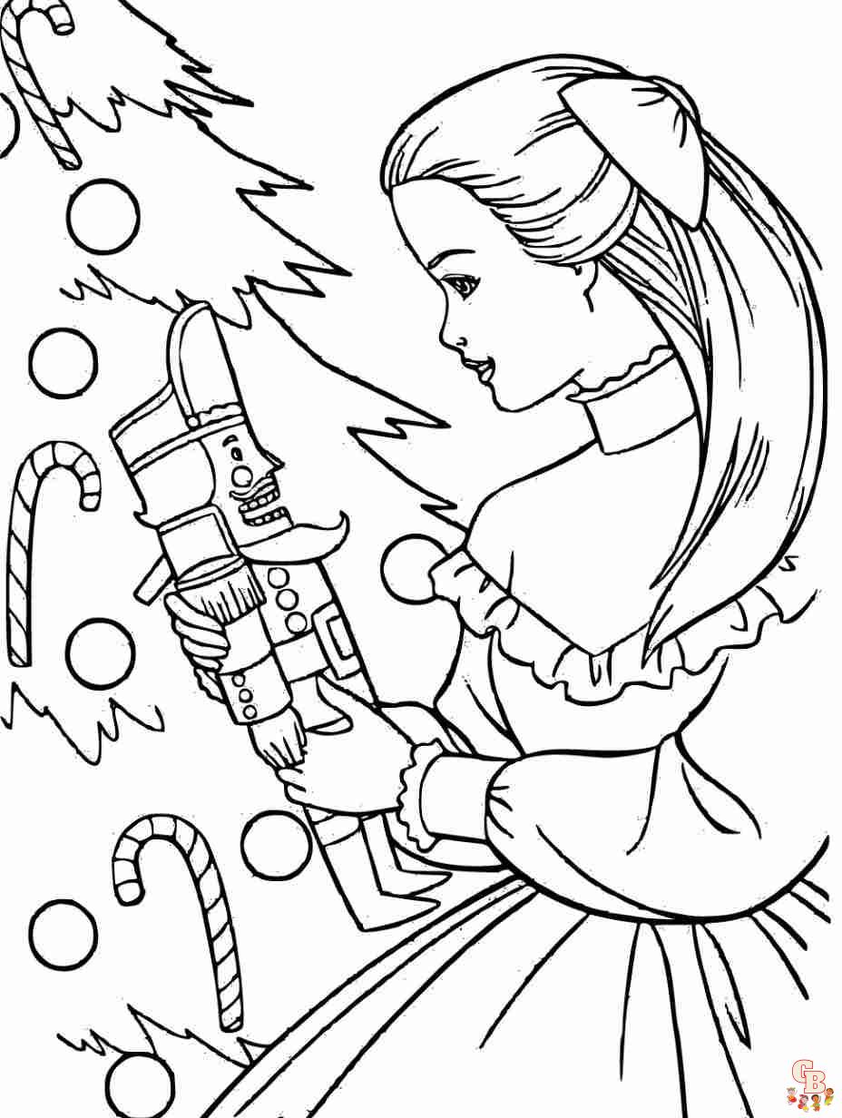 christmas barbie coloring page