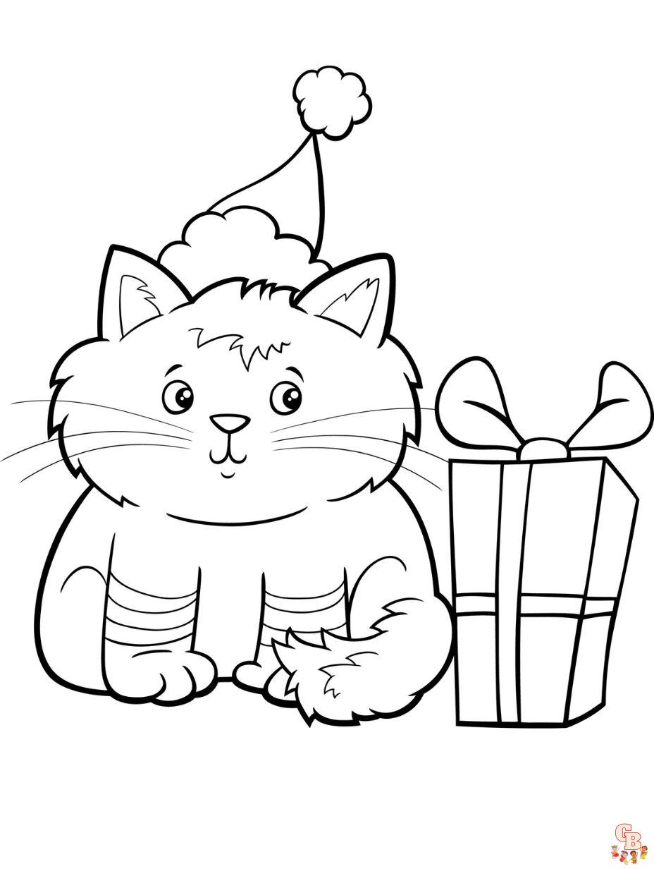 christmas cat coloring pages