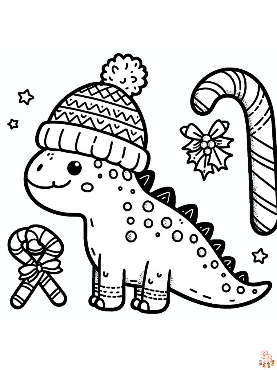 christmas coloring pages dinosaur