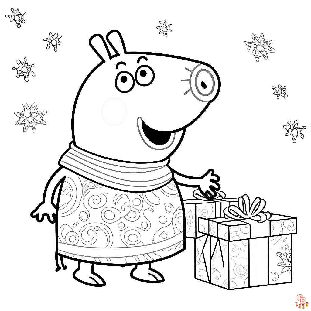 christmas coloring pages peppa pig
