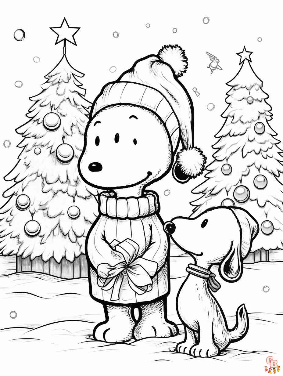 christmas coloring pages snoopy