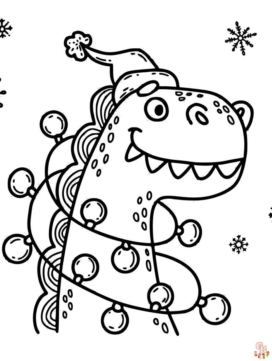 christmas dragon coloring page