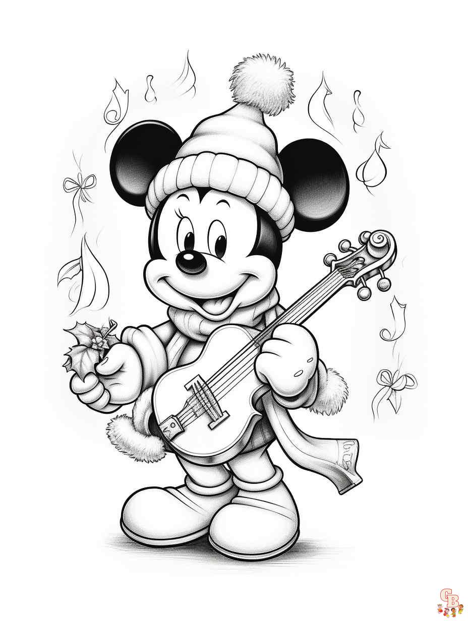 christmas mickey mouse coloring pages