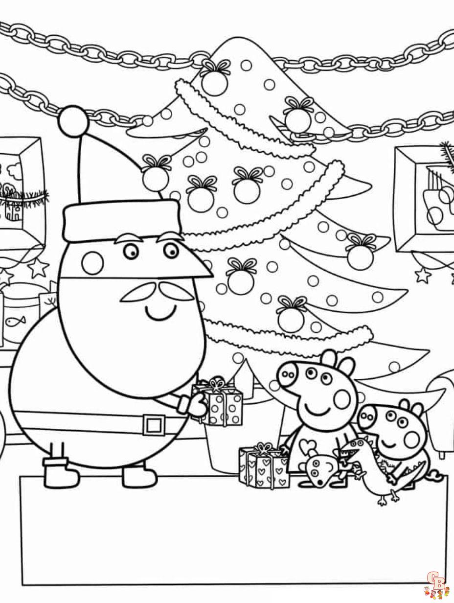 christmas peppa pig coloring pages
