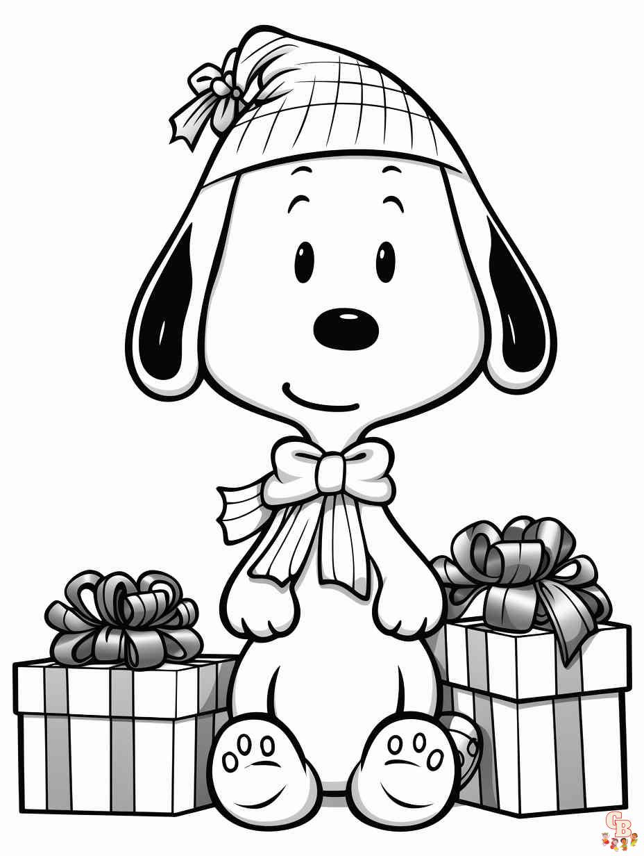 christmas snoopy coloring pages