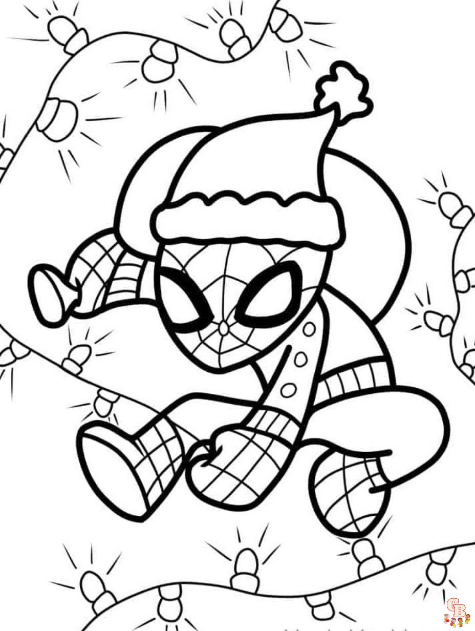 christmas spiderman coloring pages