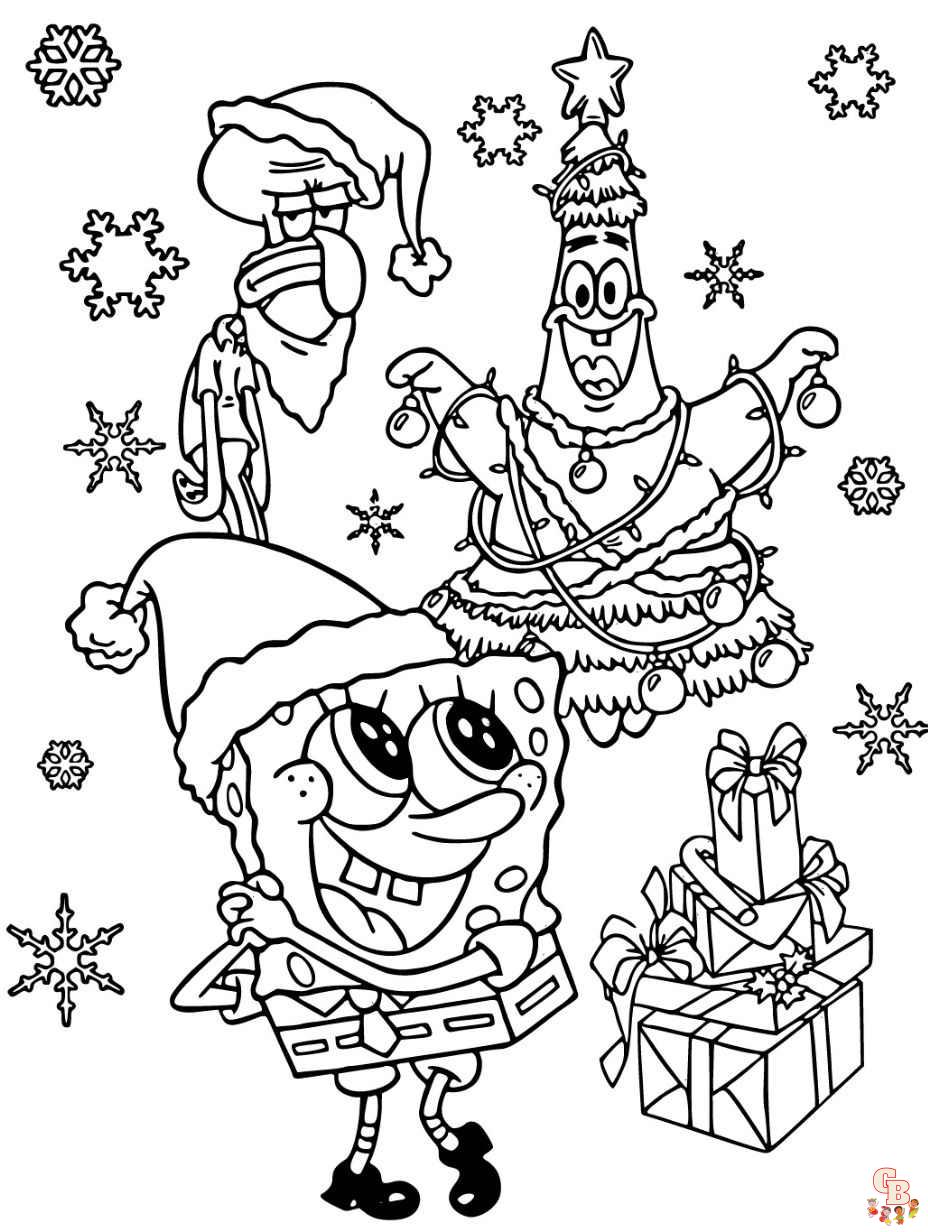 christmas spongebob coloring pages