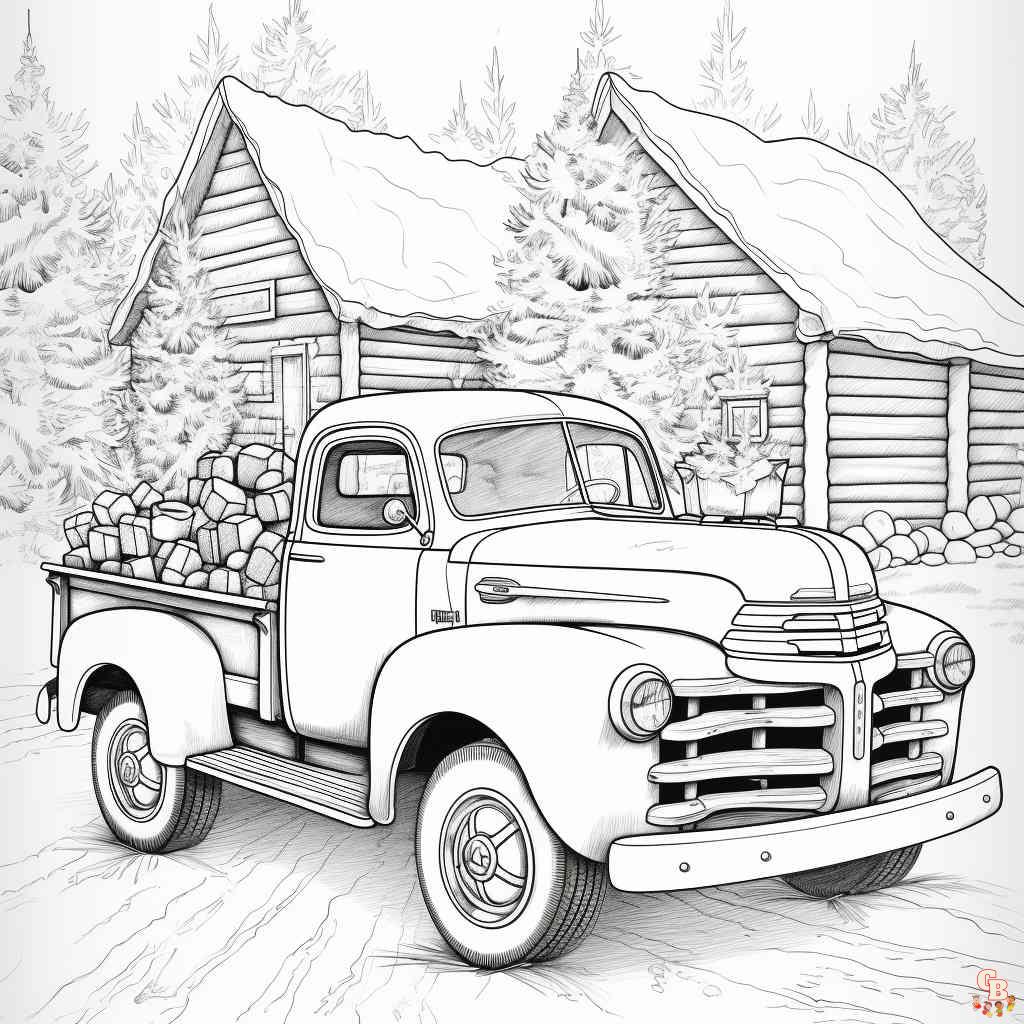 christmas truck coloring page