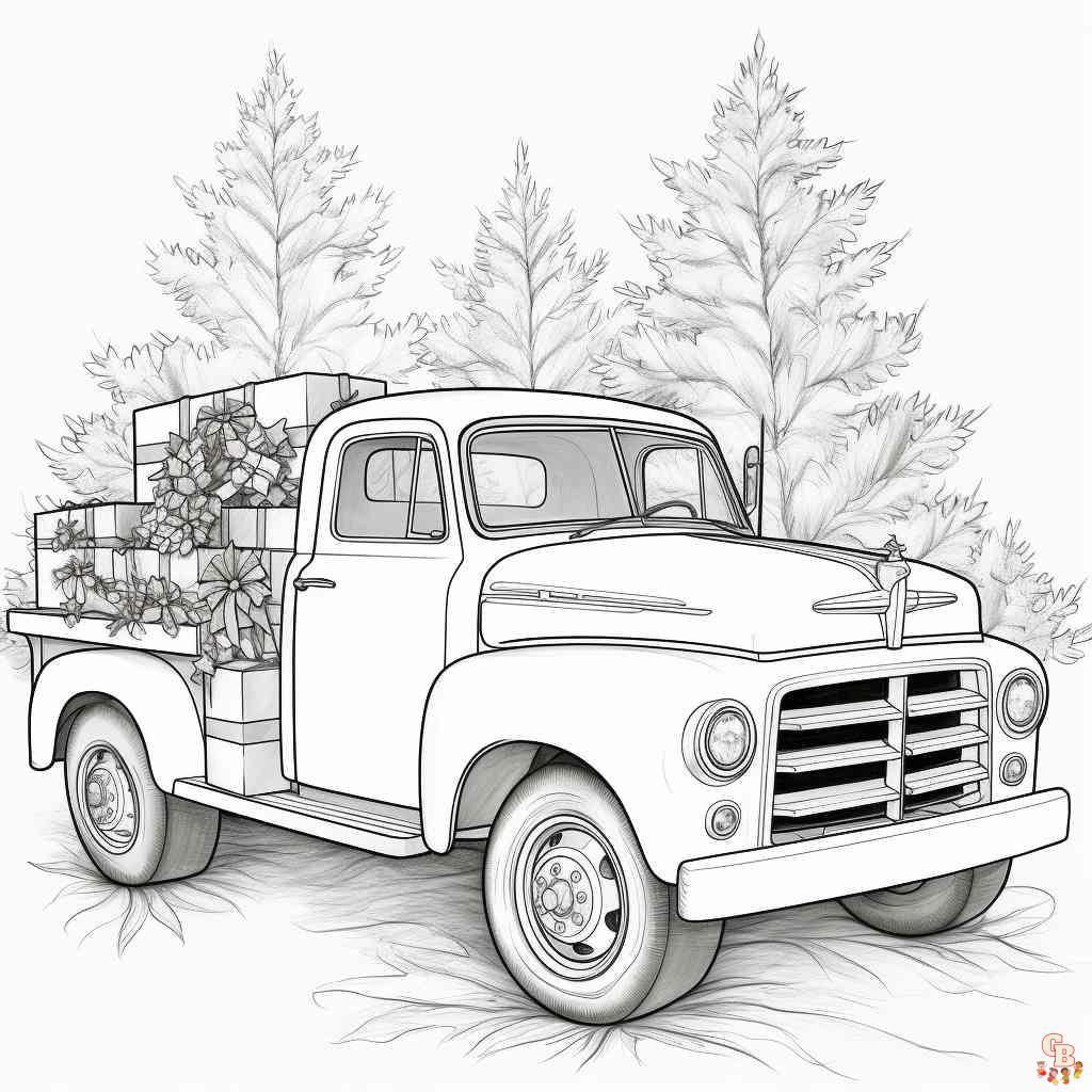 christmas truck coloring pages