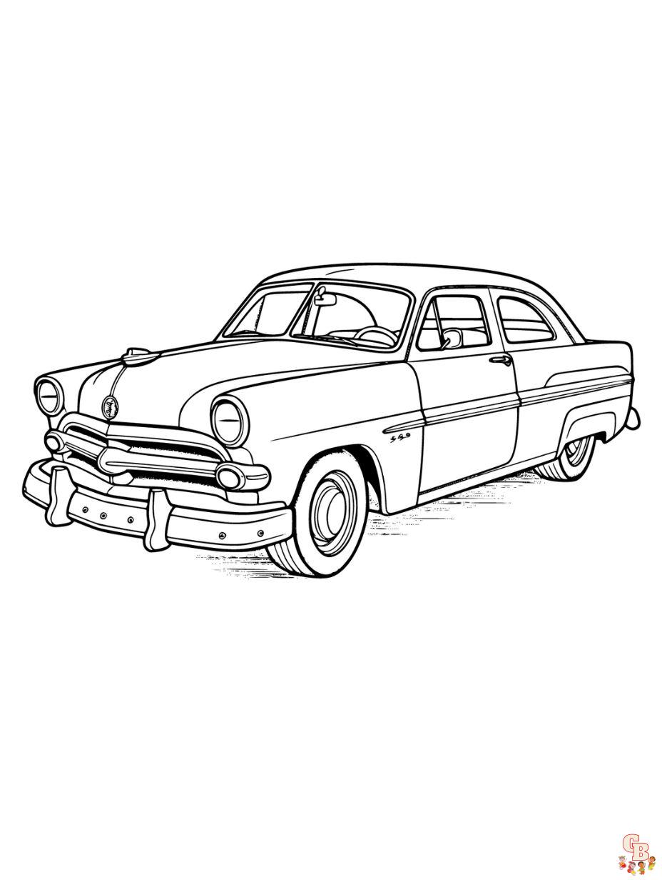 classic car coloring page