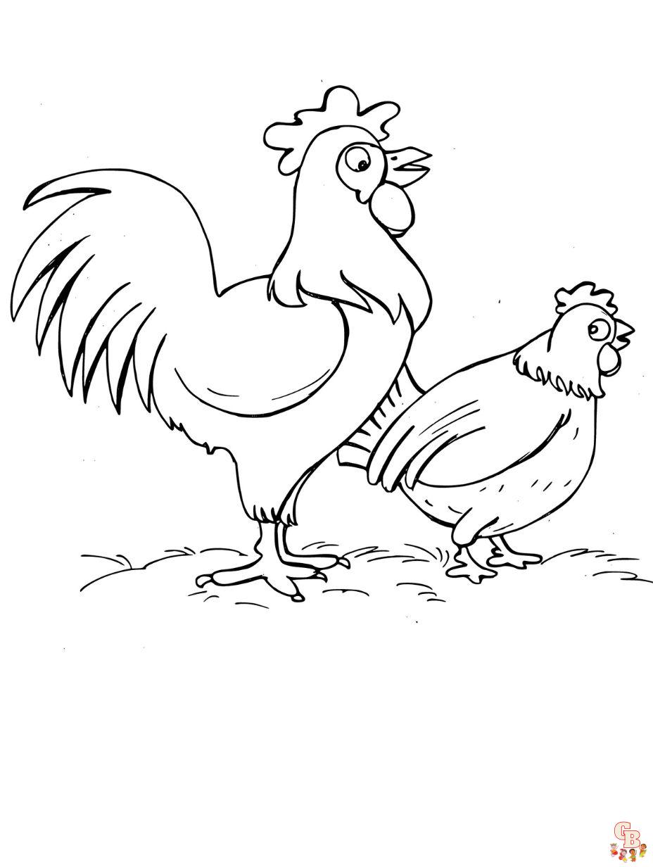 coloring page chicken