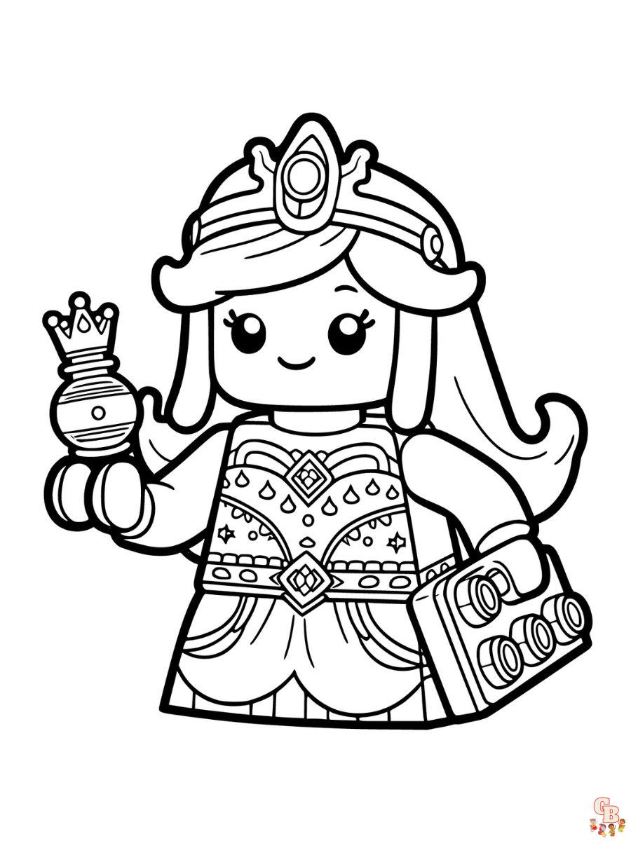 coloring page download lego princess