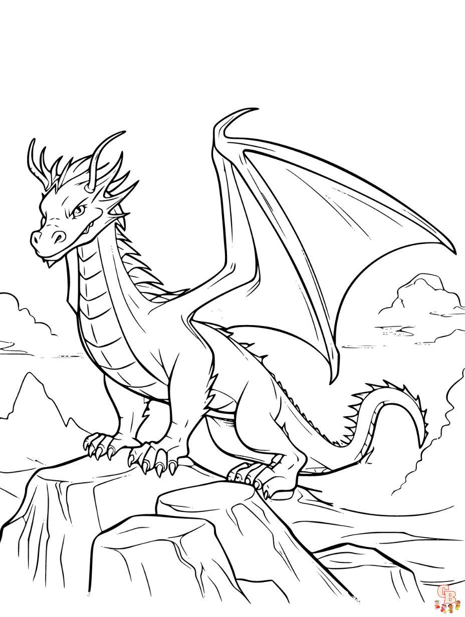 coloring page dragon