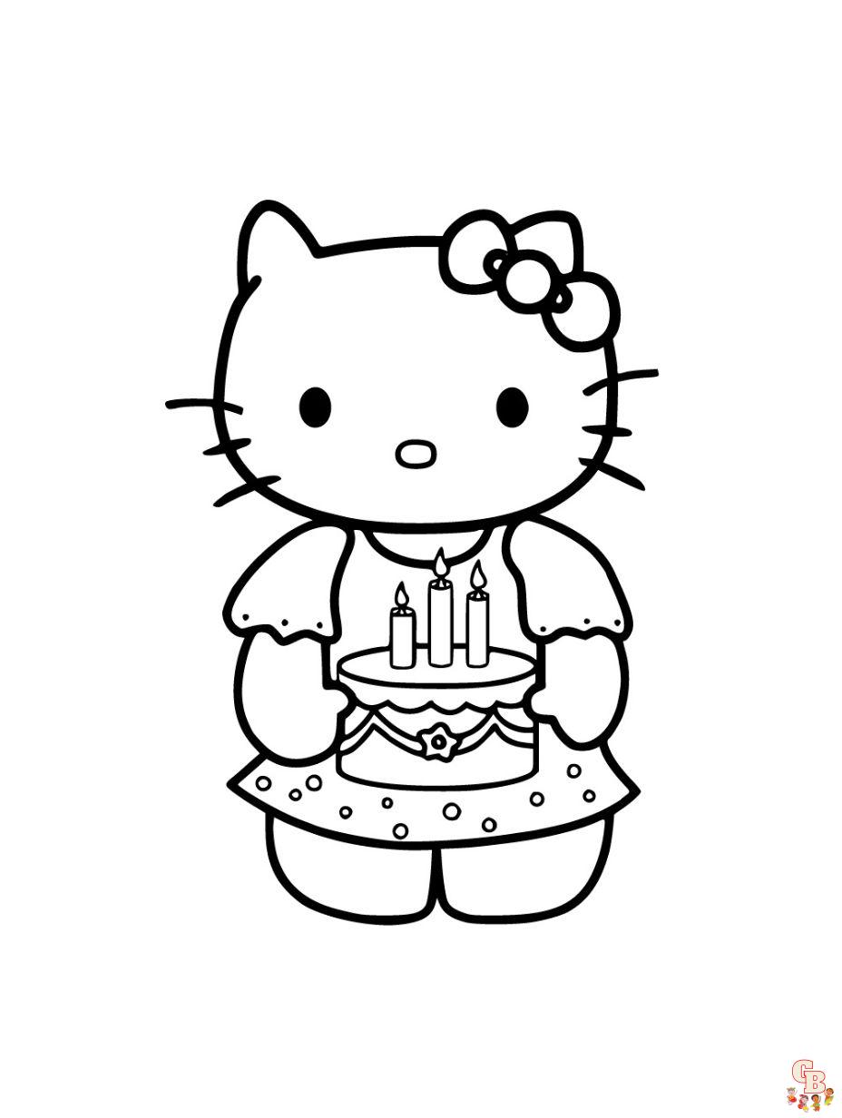 coloring page hello kitty