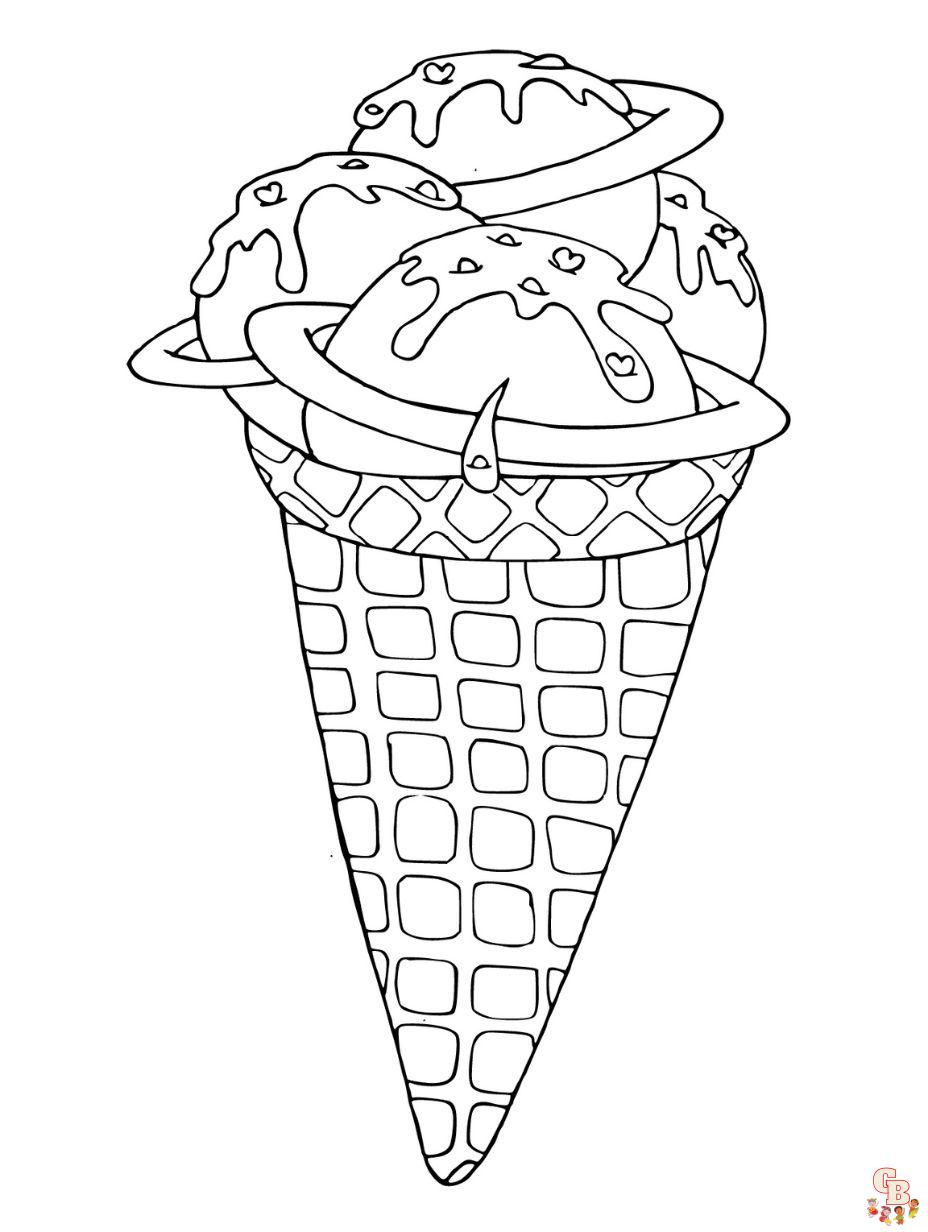 coloring page ice cream cone