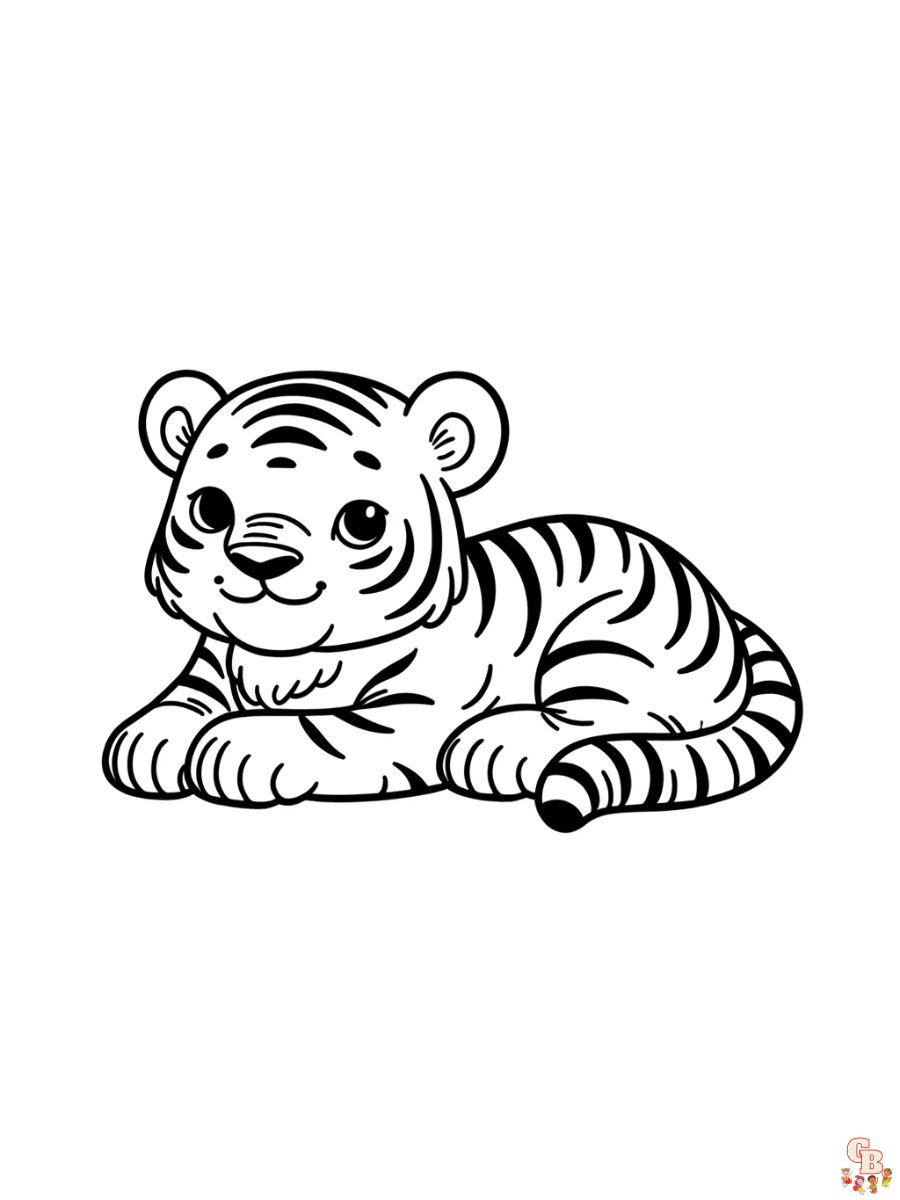 coloring page of a tiger