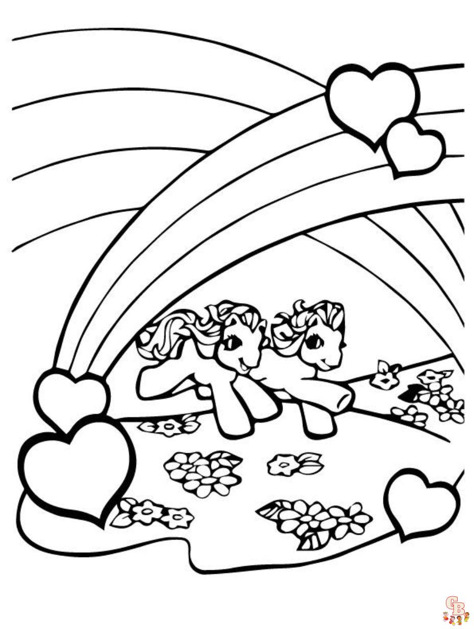 coloring page rainbow