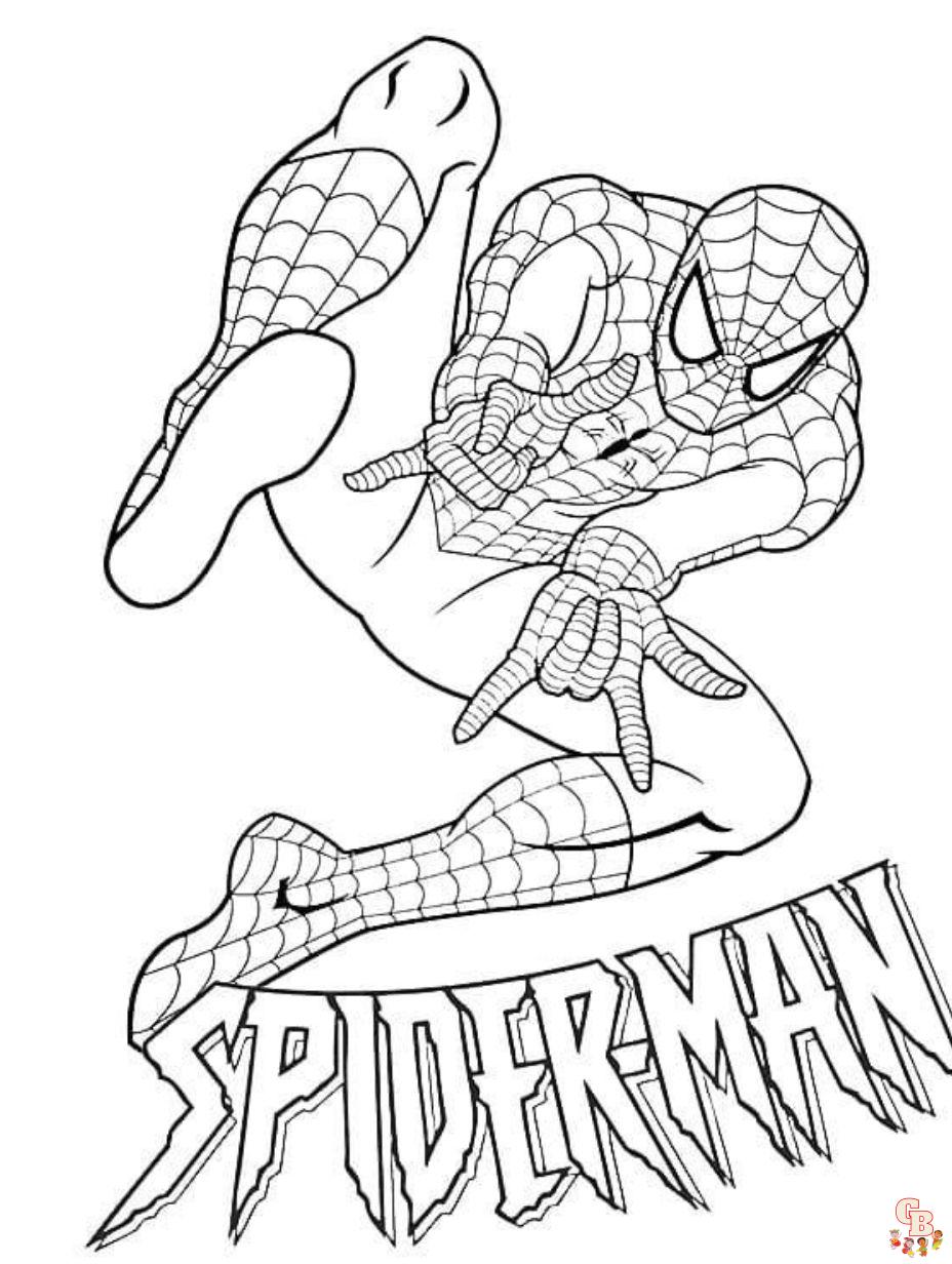 coloring page spiderman printable