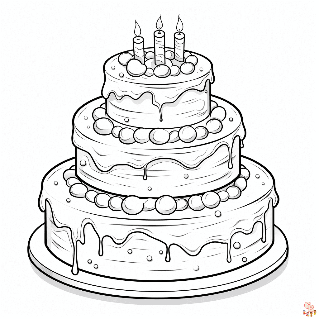 coloring pages birthday cake