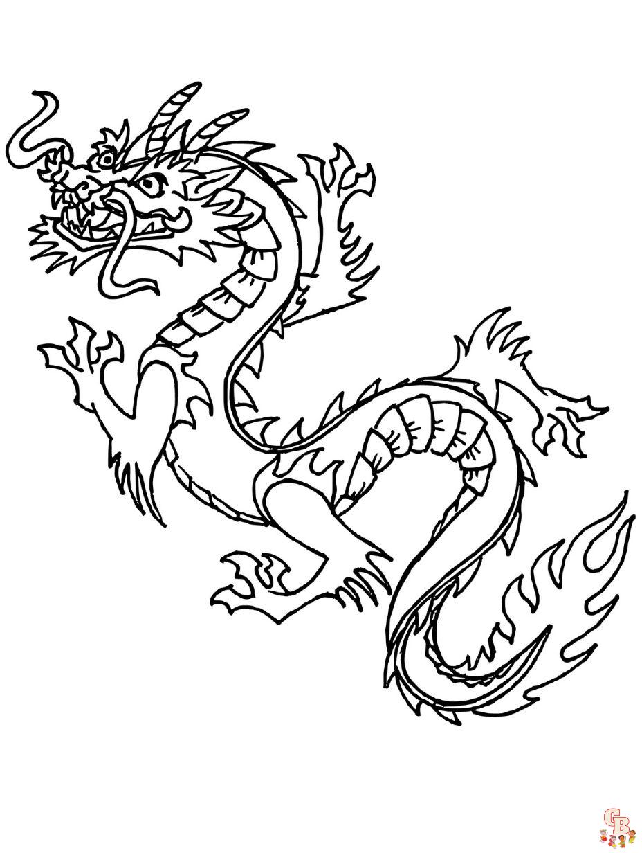 coloring pages chinese dragon