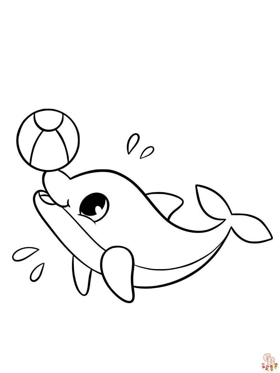 coloring pages cute dolphins