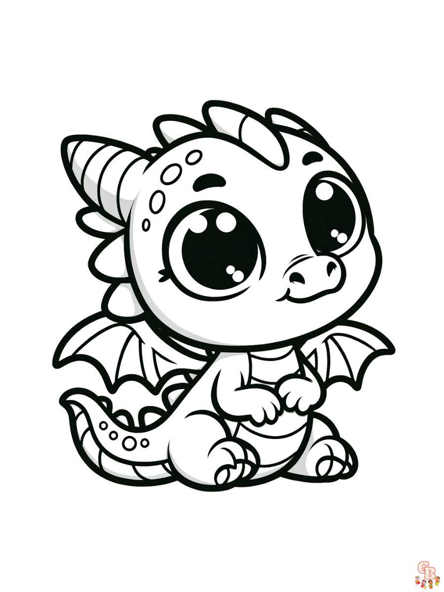 coloring pages cute dragon