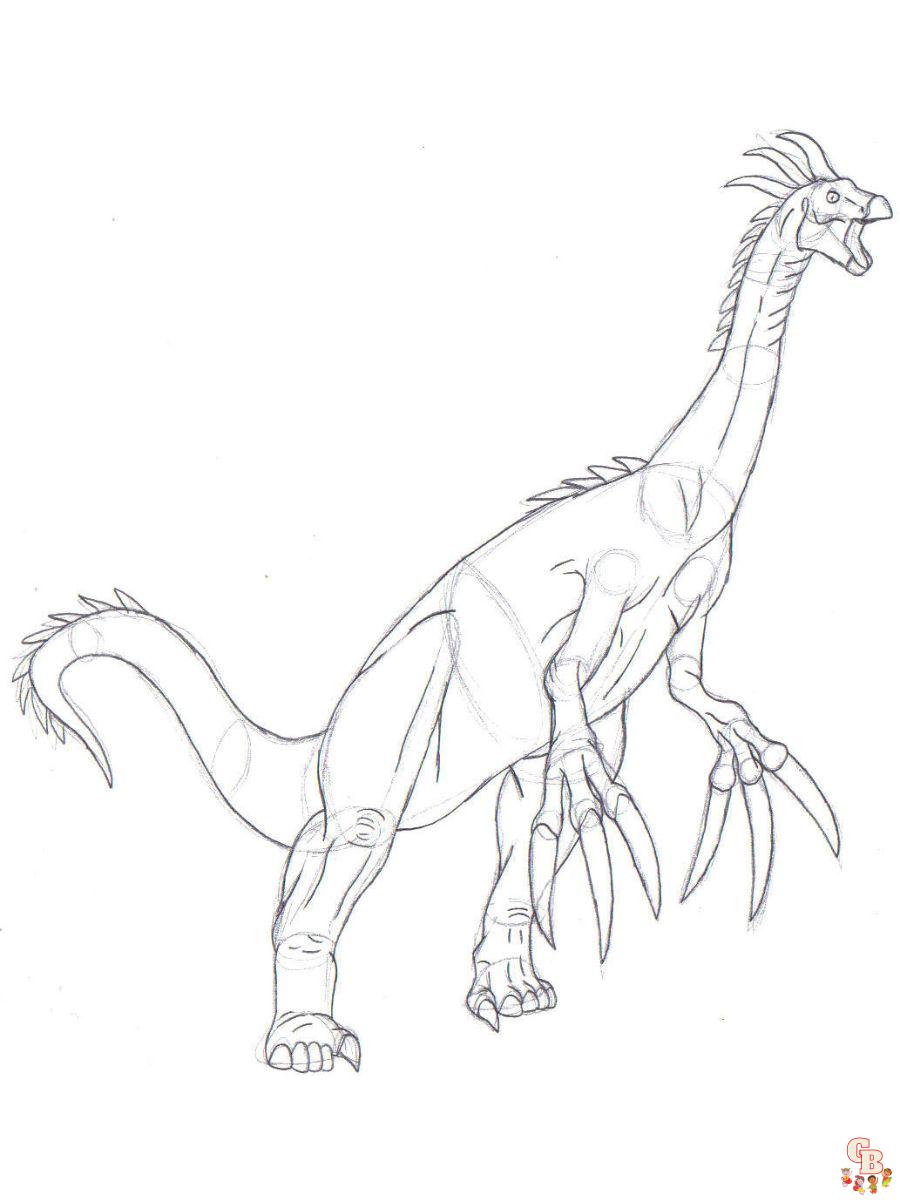 coloring pages dinosaurs therizinosaurus