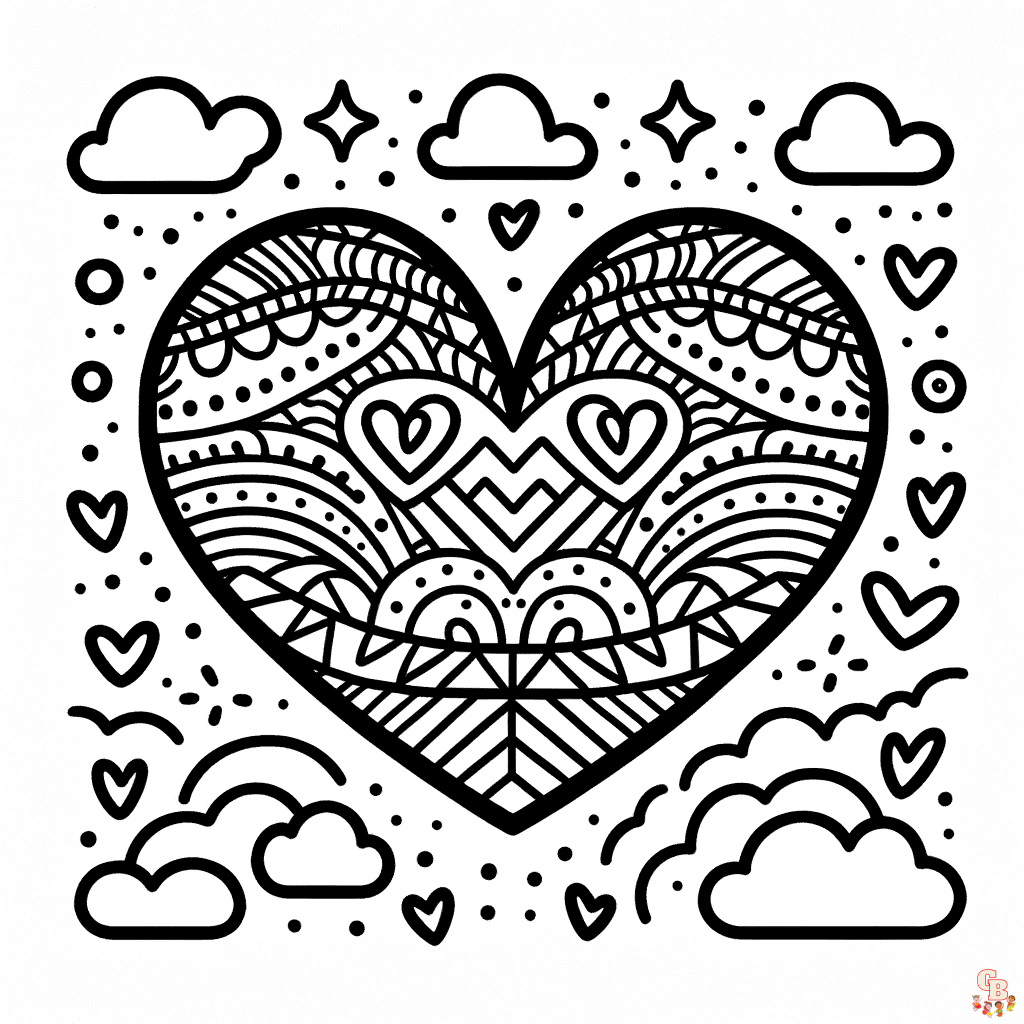 coloring pages for adults hearts