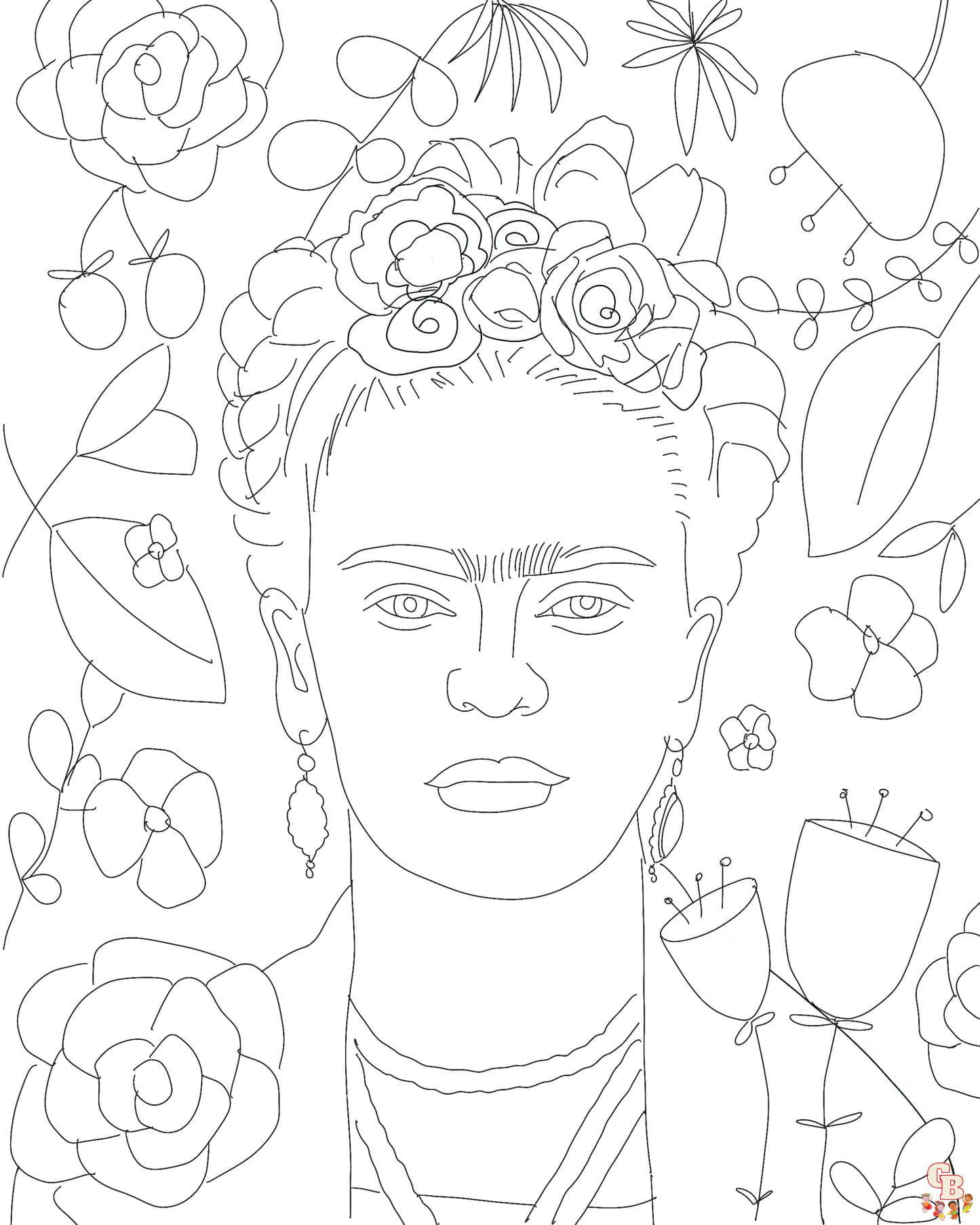 coloring pages frida kahlo