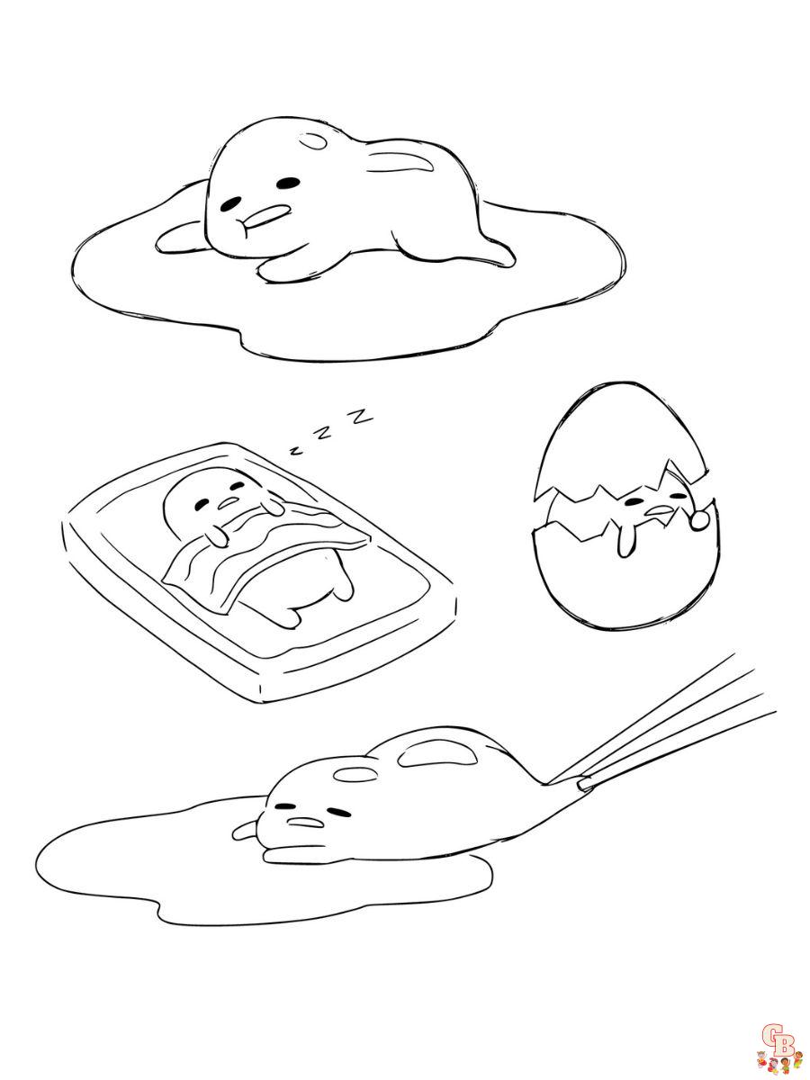 coloring pages gudetama