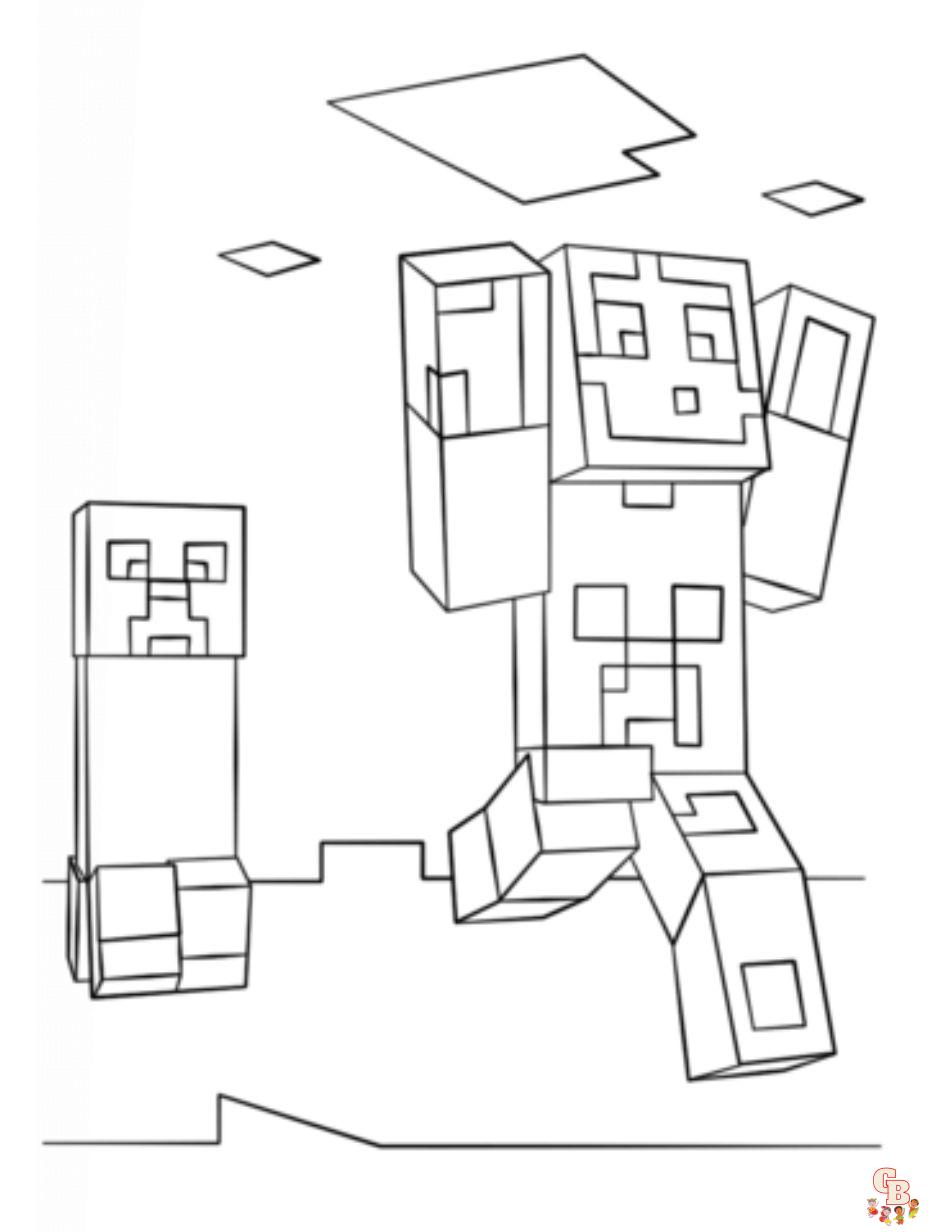 coloring pages minecraft steve