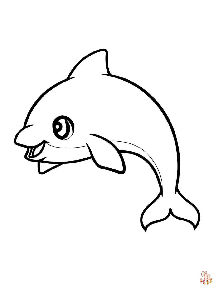 coloring pages of cute dolphins