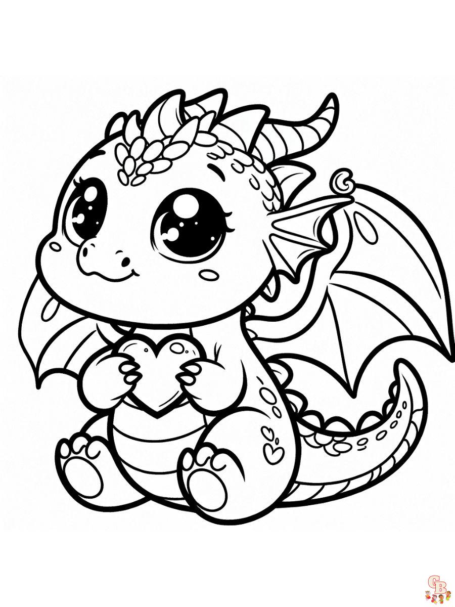 coloring pages of cute dragons