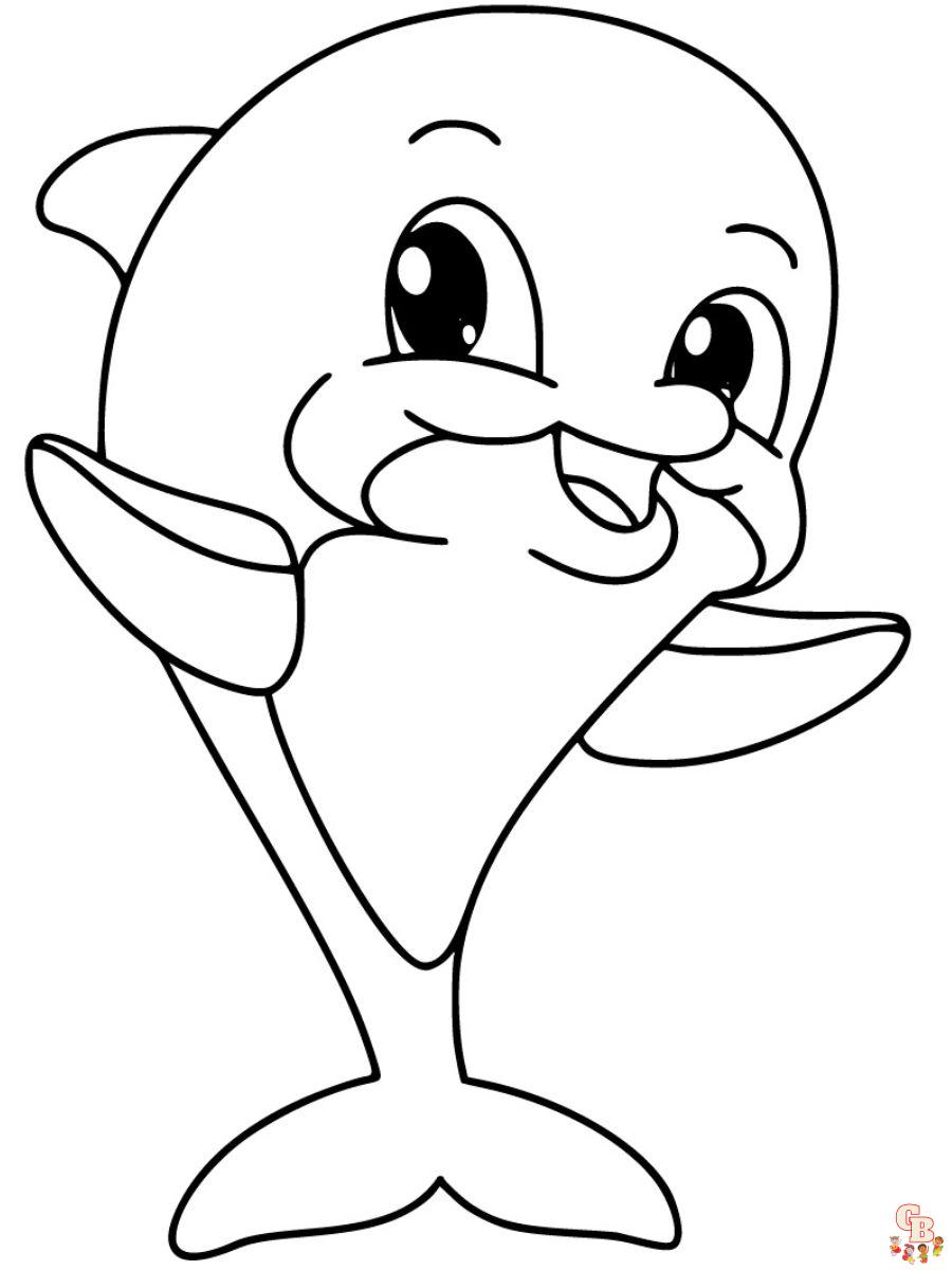 coloring pages of dolphins cute