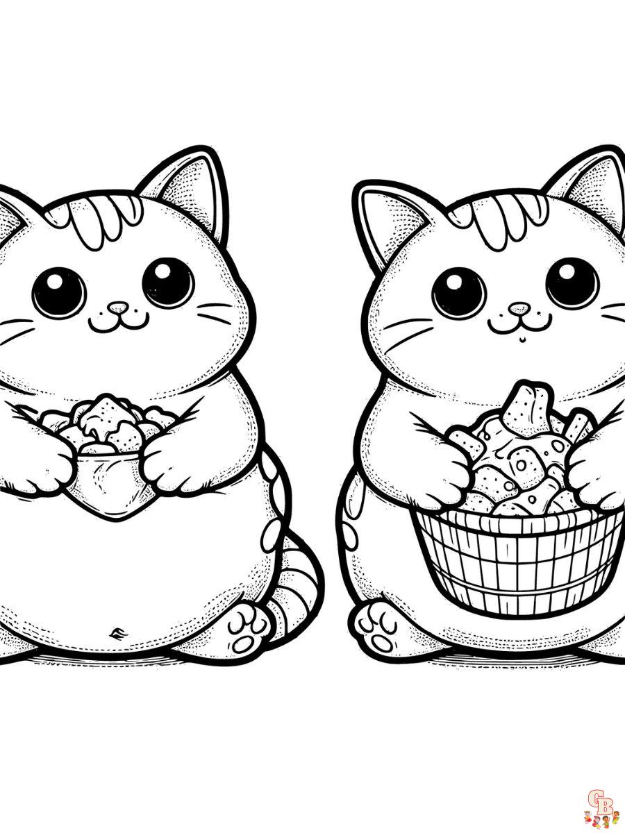 coloring pages of fat cats