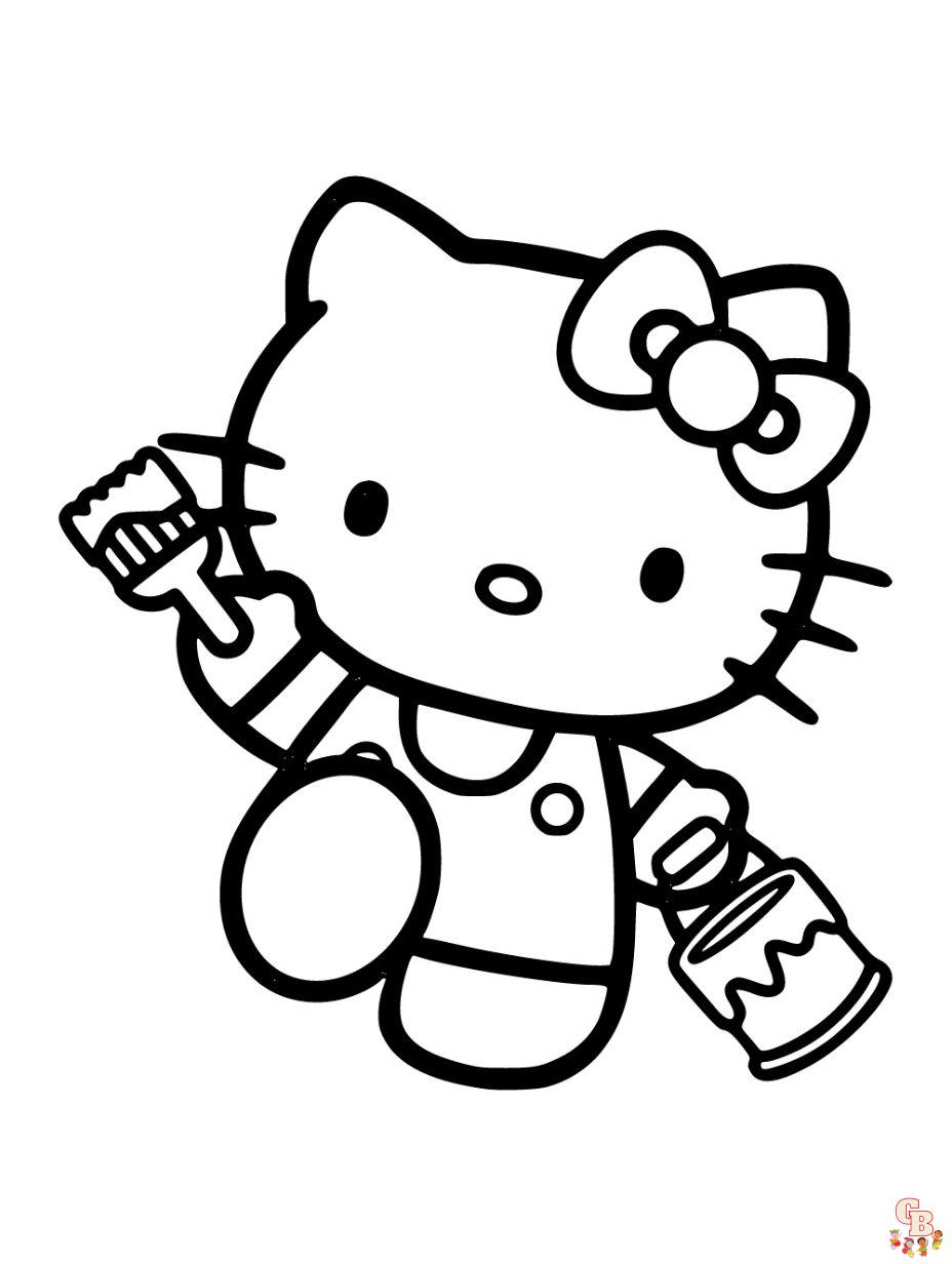 coloring pages of hello kitty