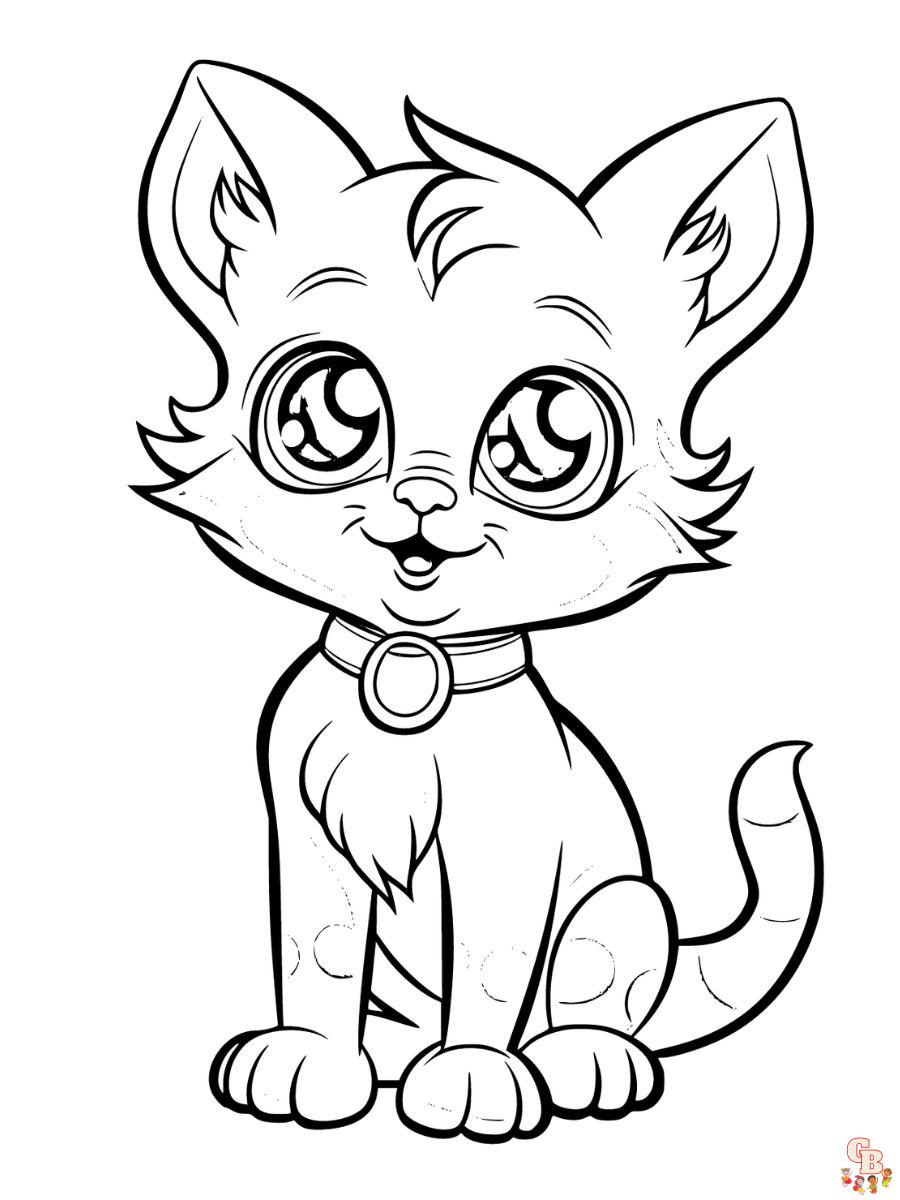 coloring pages of kitty cats