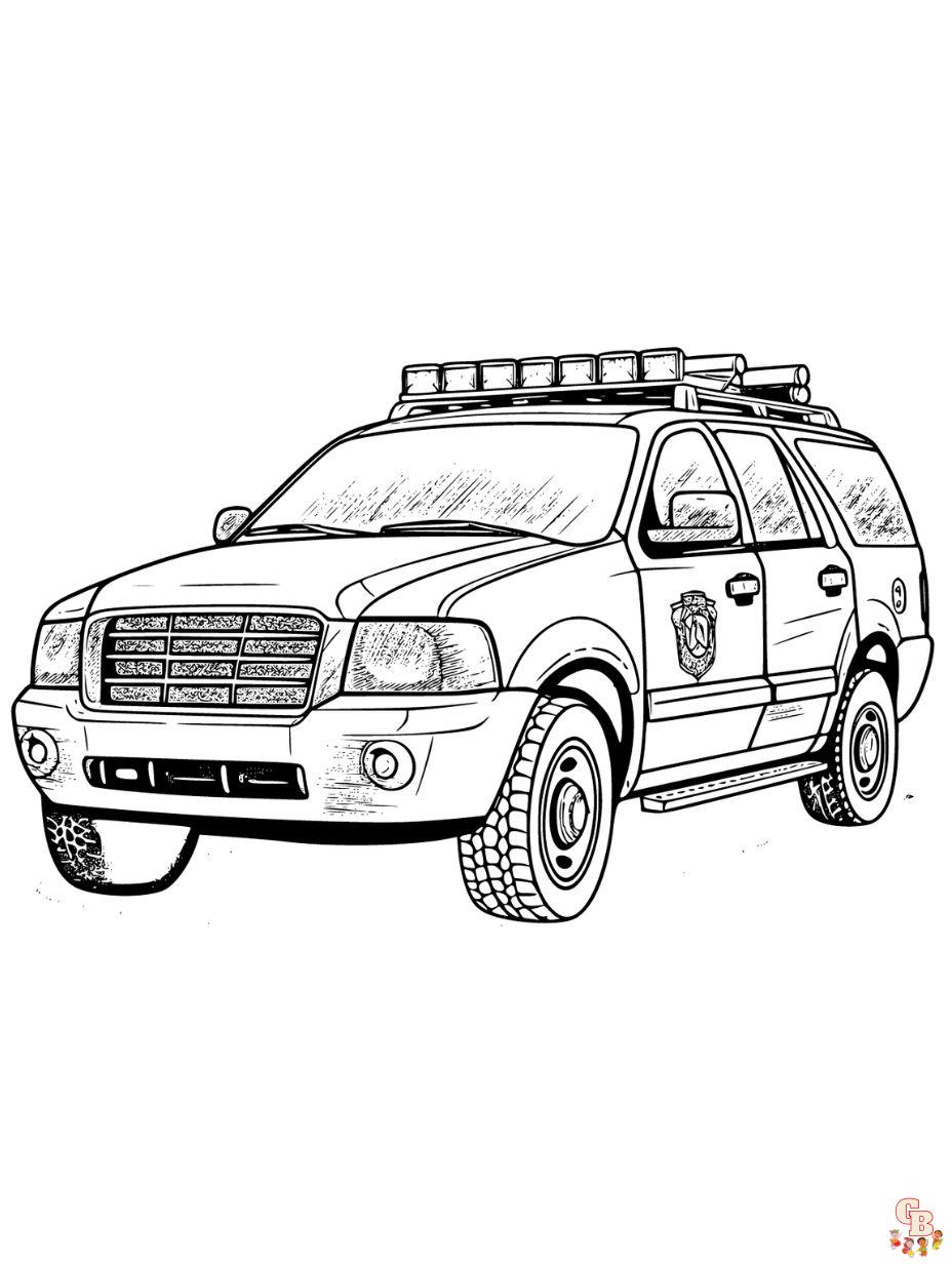 coloring pages of police cars