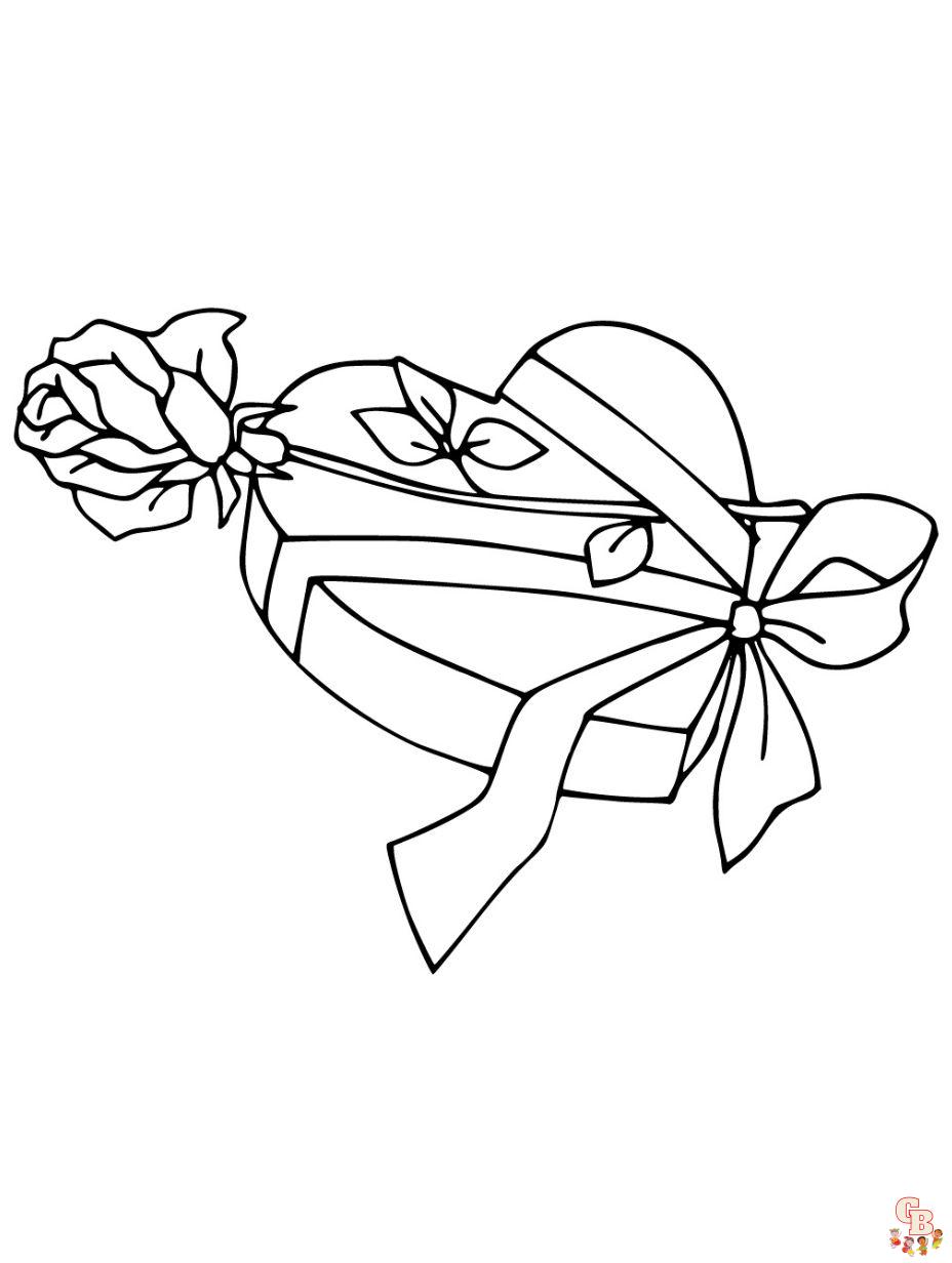 coloring pages of roses and hearts