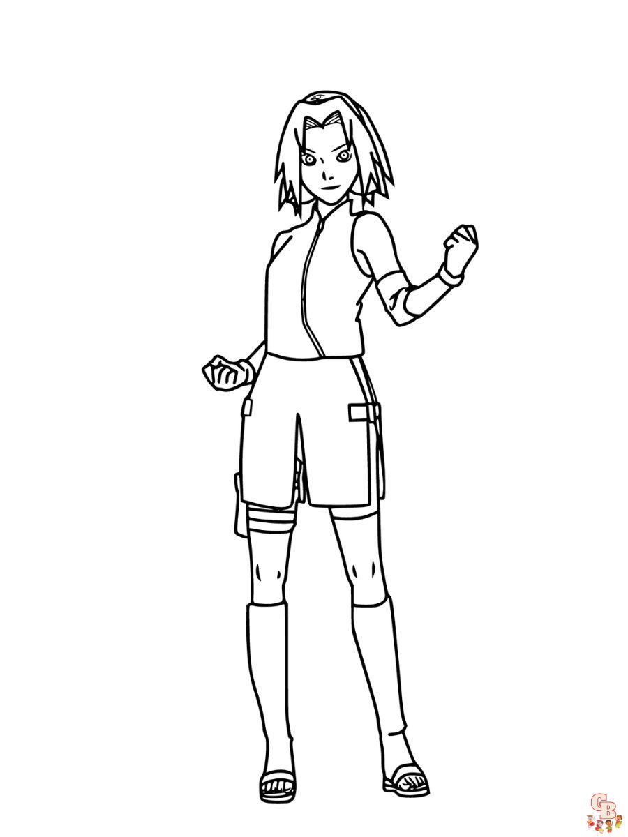 coloring pages of sakura haruno