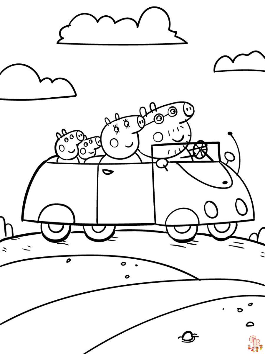 coloring pages peppa pig family