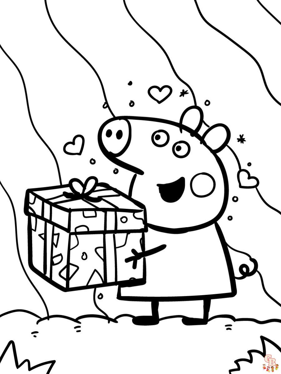 coloring pages peppa pig happy birthday