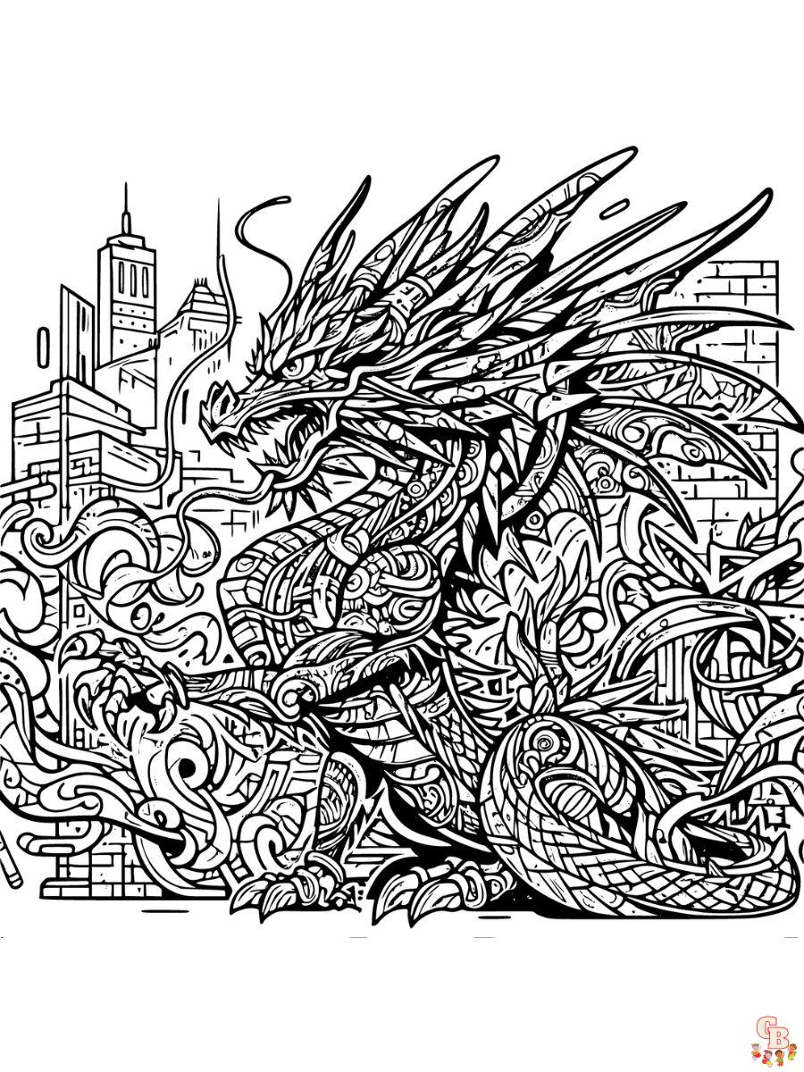 cool dragon coloring pages for adults