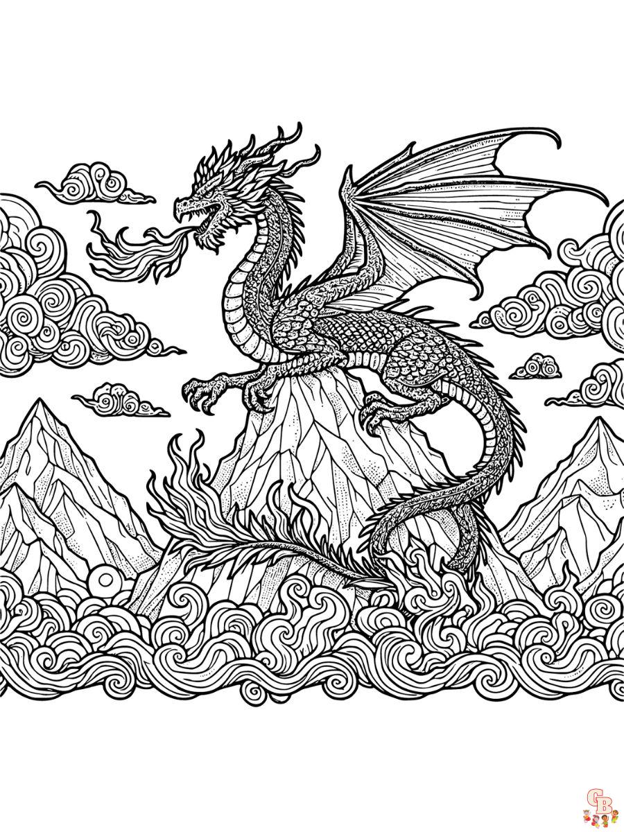 cool fire dragon coloring pages