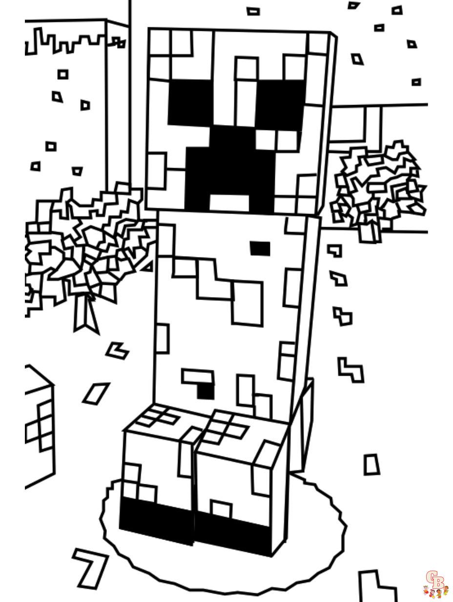 creeper minecraft coloring page