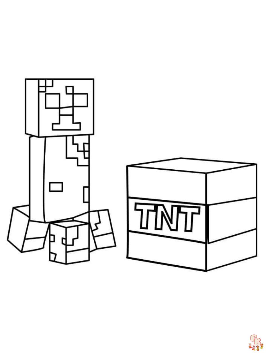 creeper minecraft coloring pages