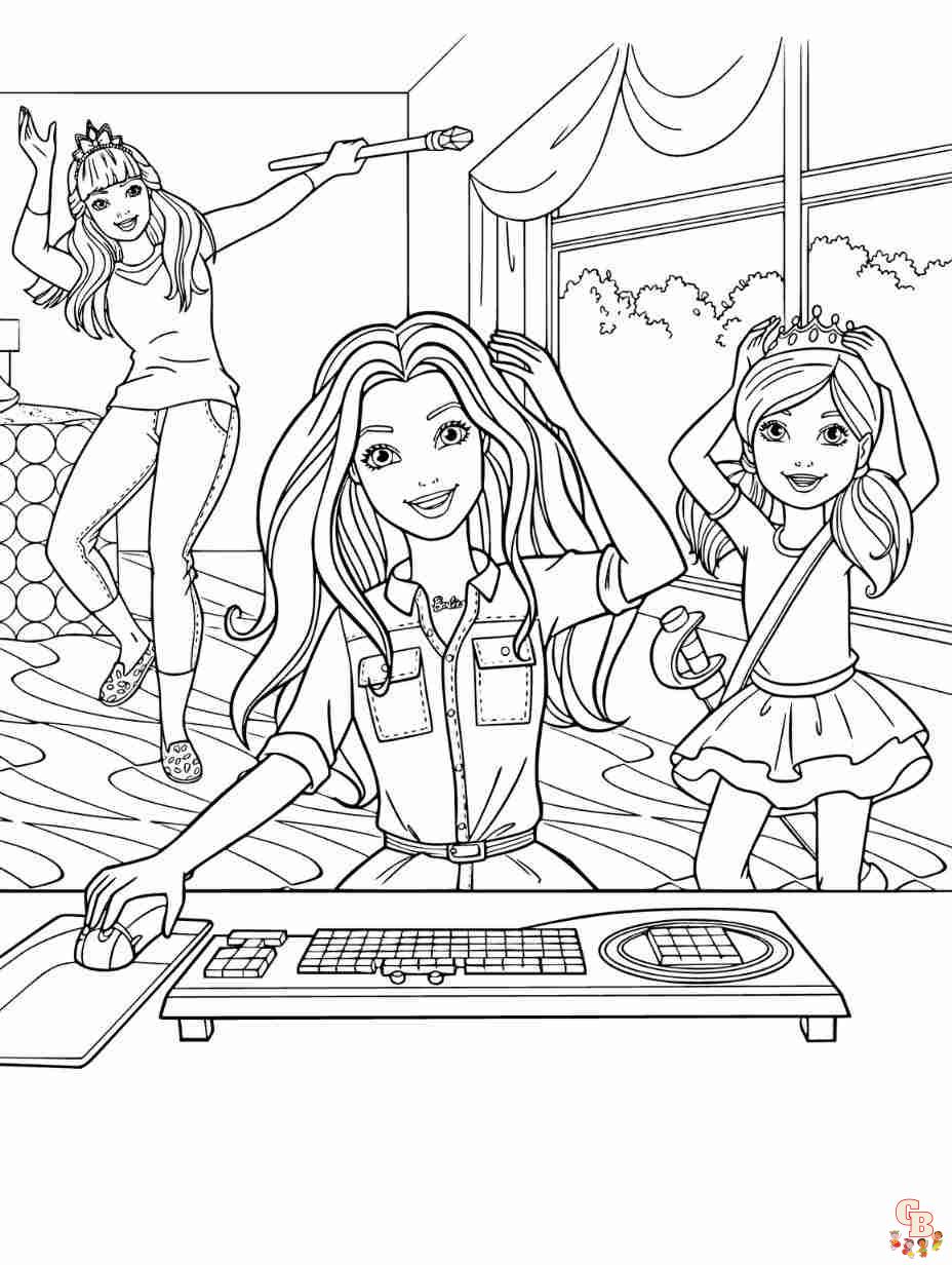 cute barbie coloring pages for kids